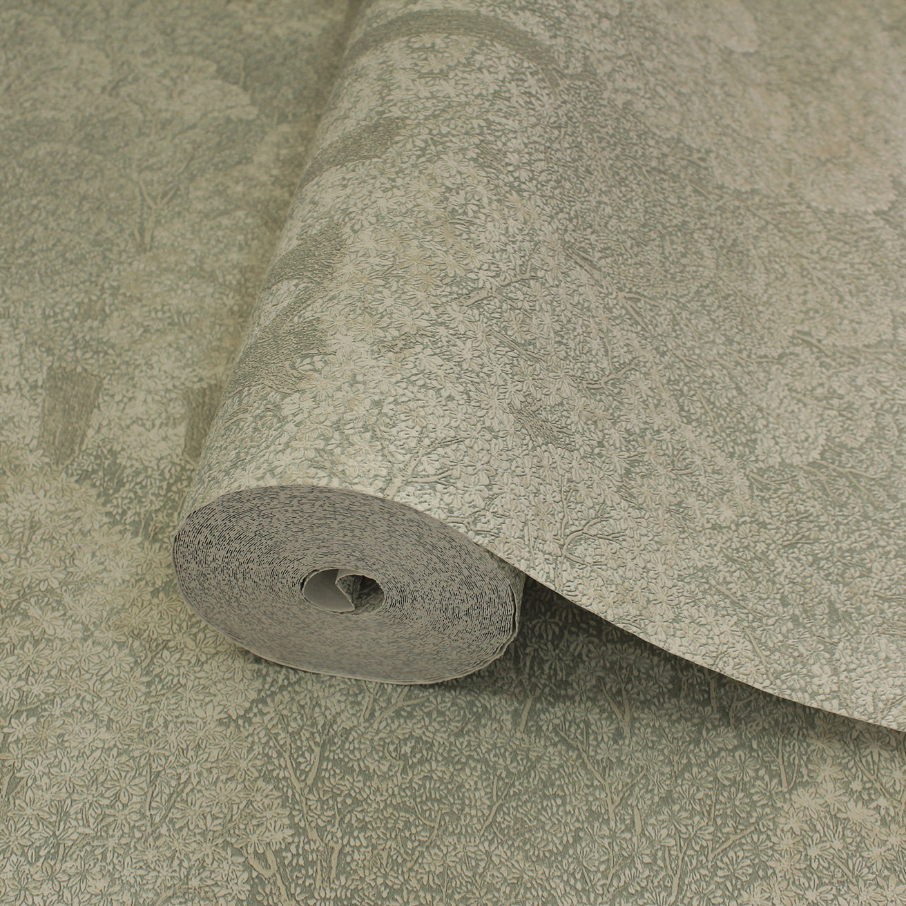 Light Green Floral Wallpaper, Natural Wallpaper, Modern & Minimalist Wall Covering,Modern Look Neutral Colors Glittering Wallcovering