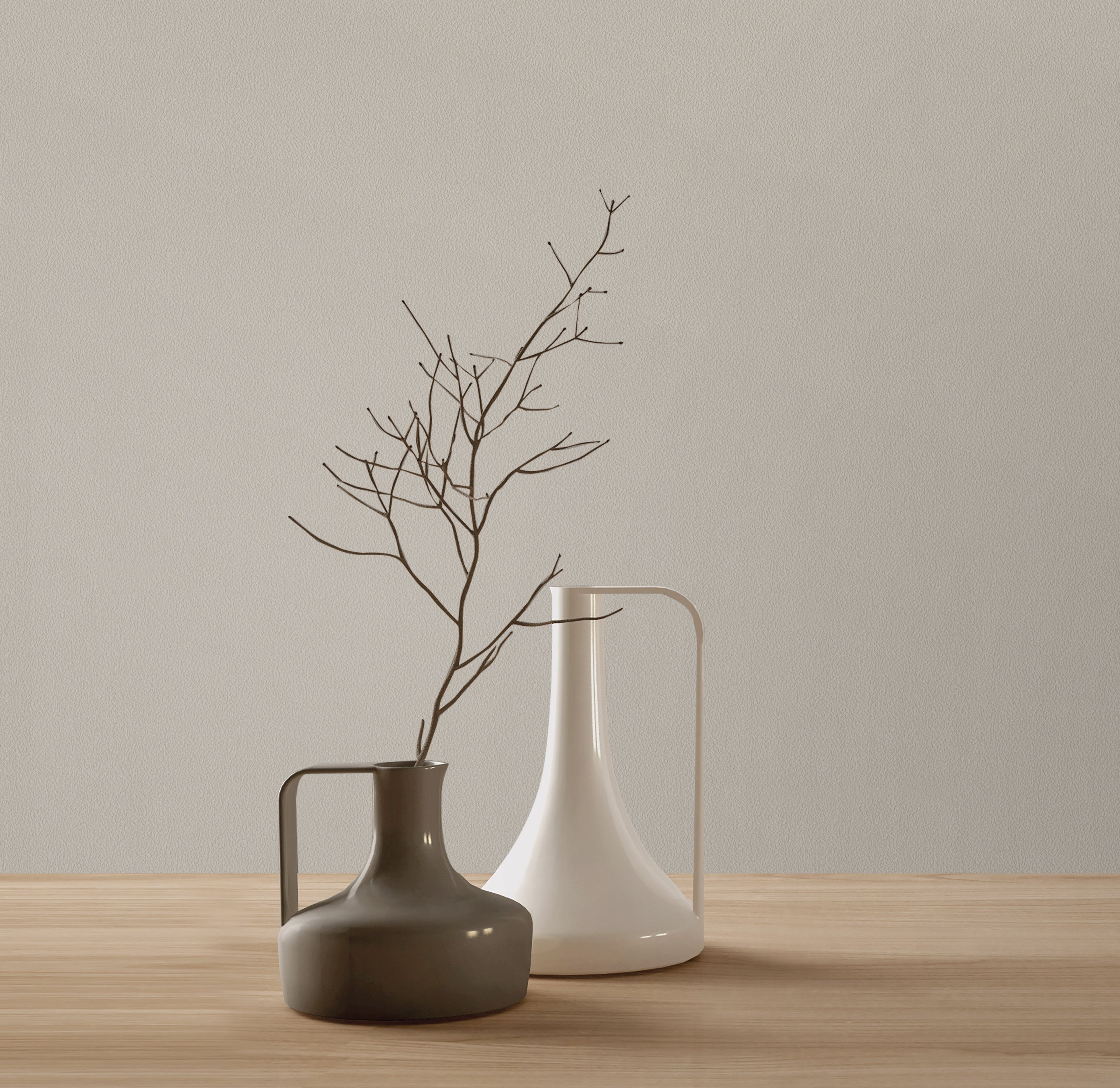 Light Beige Wallpaper, Rich Textured Wallcovering, Traditional, White Light Color