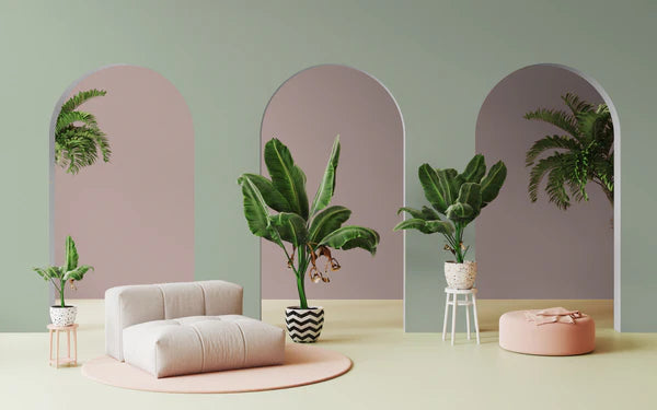 Light Green Embossed Wallpaper