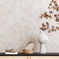 Modern Marble Embossed Silver Flower Wallpaper