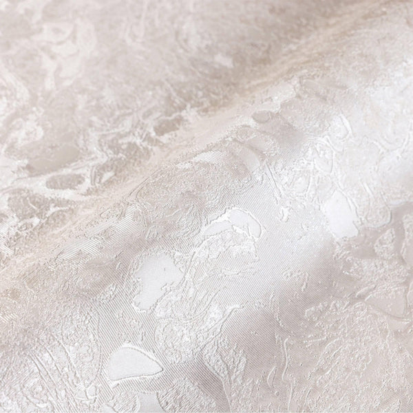 Modern Marble Embossed Silver Flower Wallpaper