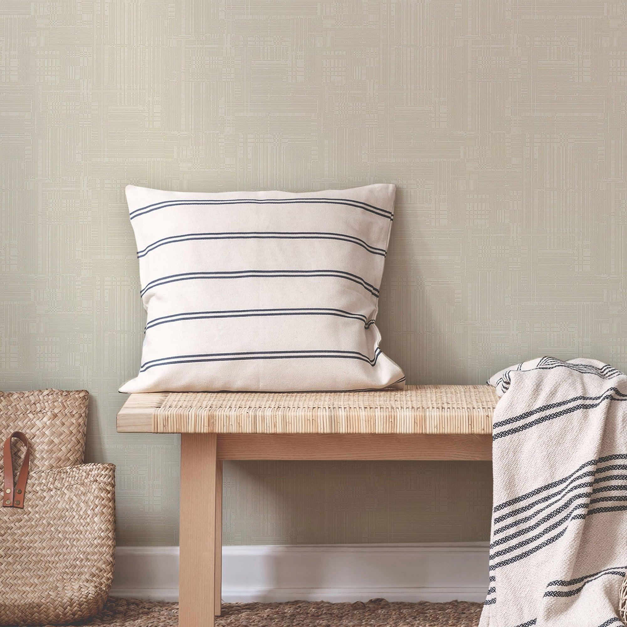 Modern Abstract Geometric Wallpaper, Stylish 3D Embossed Neutral Colors Wallcovering