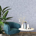 Silver Distressed Rustic 3D Embossed Wallpaper