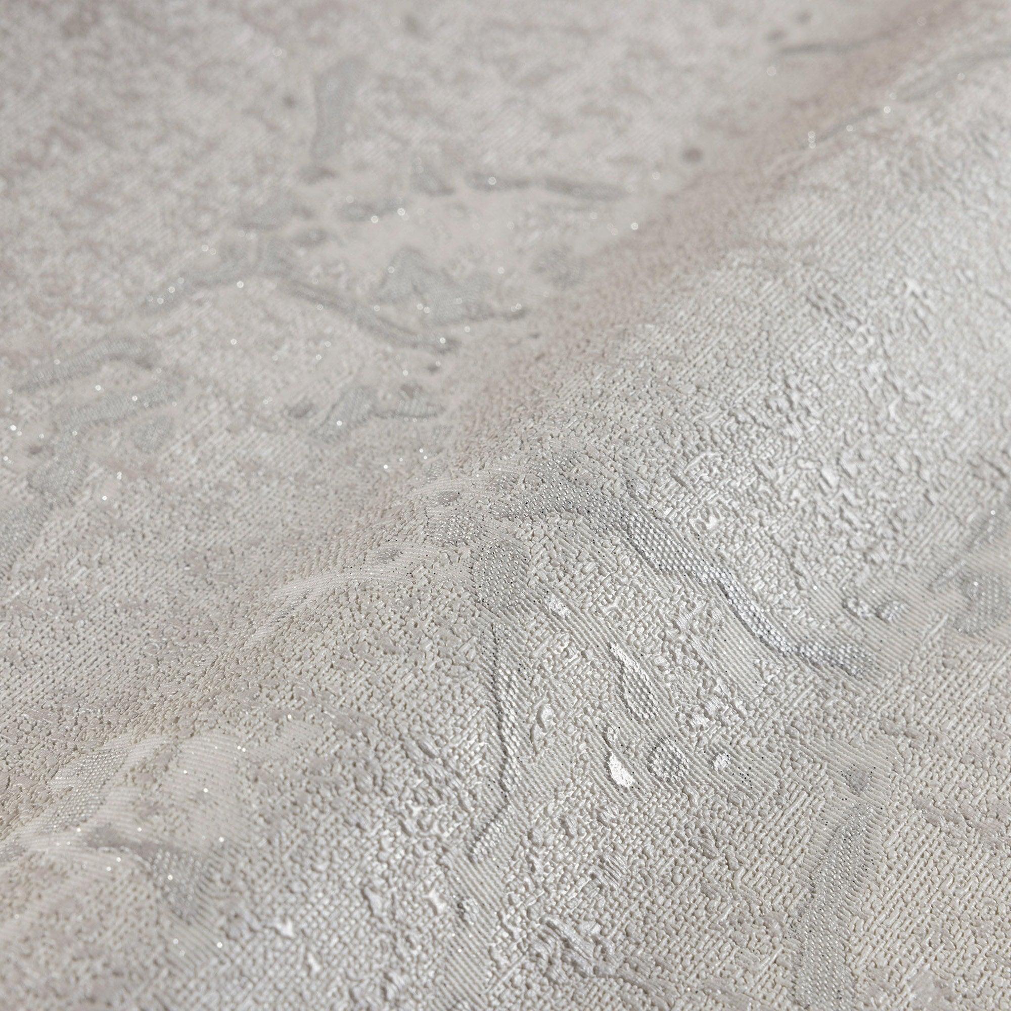 Sleek Abstract Embossed Wallpaper, Light Gray Rich Textured Plain Modern Shimmering Wall Decor, Non-Woven Wallcovering