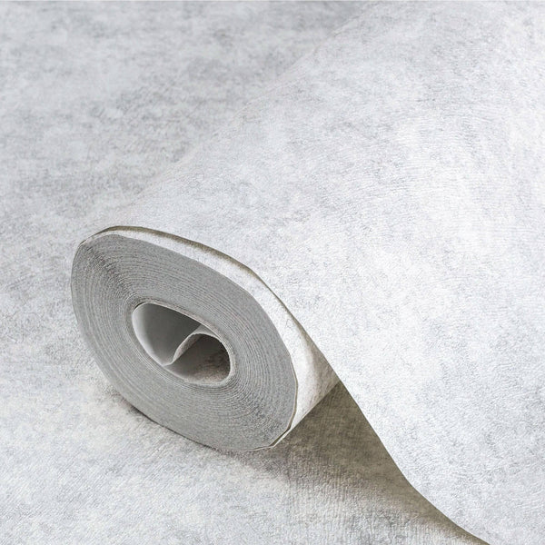 White Distressed Rustic 3D Embossed Wallpaper