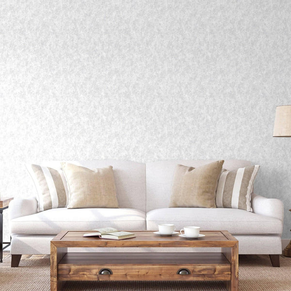 White Distressed Rustic 3D Embossed Wallpaper