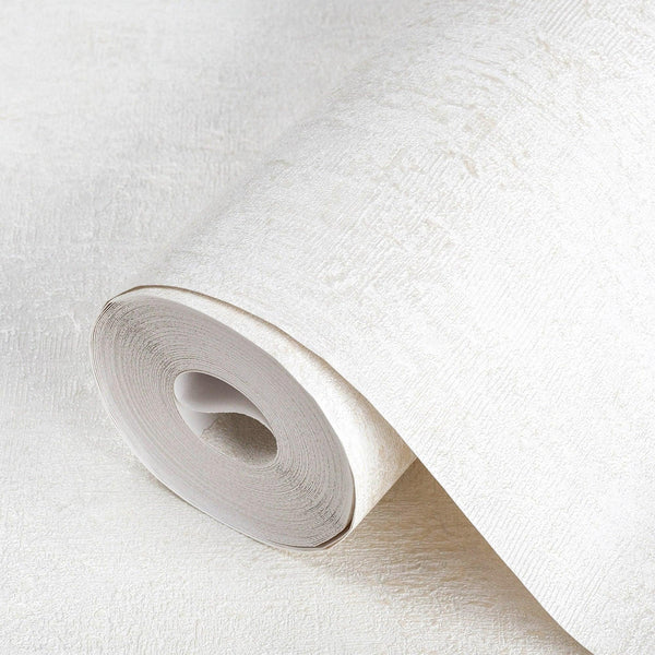White Stylish Distressed 3D Embossed Wallpaper